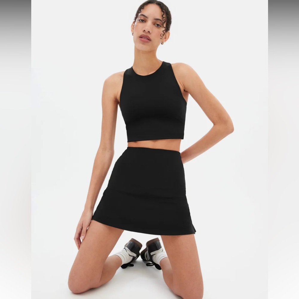 girlfriend collective black athletic sport skort